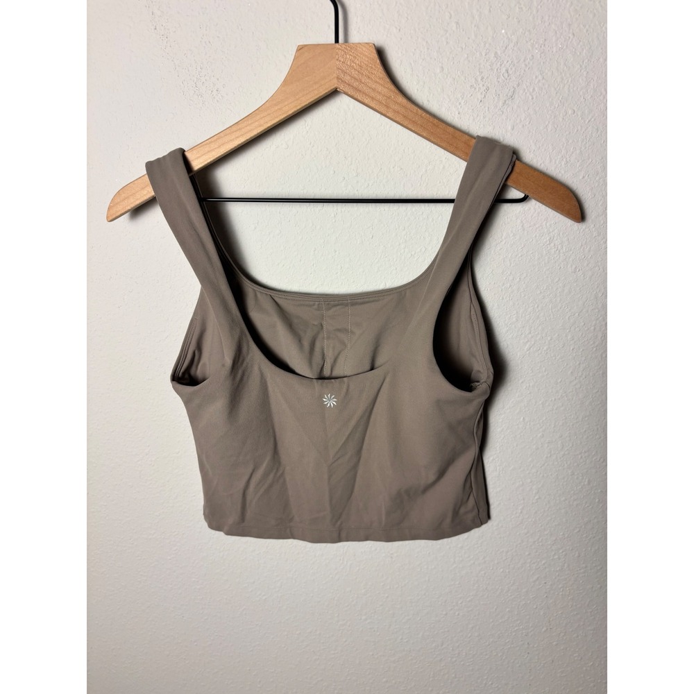 Athleta Transcend Square Neck Tank D-DD Medium Brown Yoga Crop Top - Picture 3 of 3